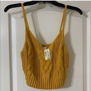 NWOT mustard crop top